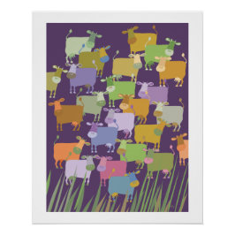Poster colorful cows perfect poster