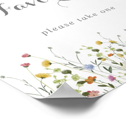 Poster Colorful Dainty Fleurs Sauvages Calligraphie Faveu (Coin)