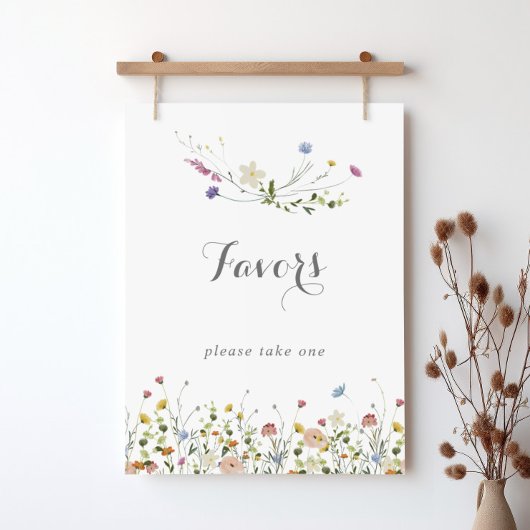 Poster Colorful Dainty Fleurs Sauvages Calligraphie Faveu