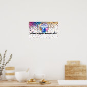 Poster Colorful Disco Bowling 1985 40e anniversaire fête (Cuisine)