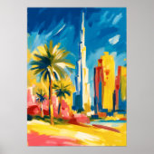 Poster Colorful Fauvist Dubai Skyline Wall Art (Devant)