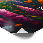 Poster Colorful Fleur sauvage Filé peinture - inspirant (Coin)