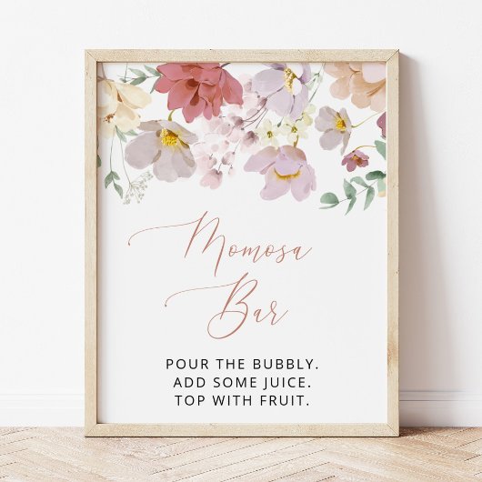 Poster Colorful Flowers, Wildflowers, Boho, Momosa Bar