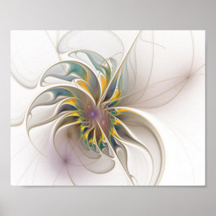 Poster Colorful fractal ornament. Flower art