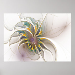 Poster Colorful fractal ornament. Flower art