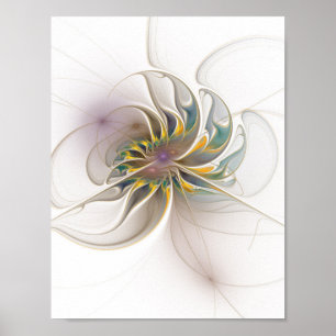 Poster Colorful fractal ornament. Flower art