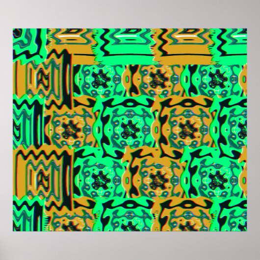 Poster Colorful Geometric Glitch Pattern  (Devant)
