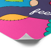 Poster Colorful Happy Feet Socks Pattern (Coin)