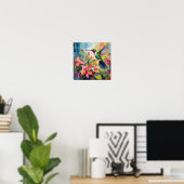 Poster Colorful Hummingbird Modern Art (Bureau à domicile)