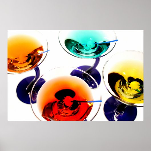 Poster colorful martinis (Devant)