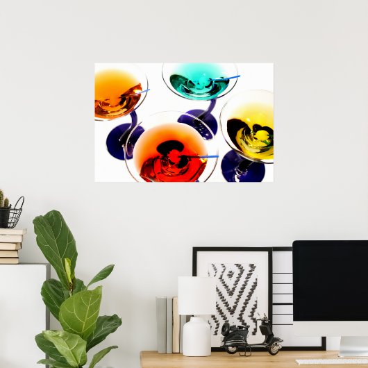 Poster colorful martinis (Bureau à domicile)