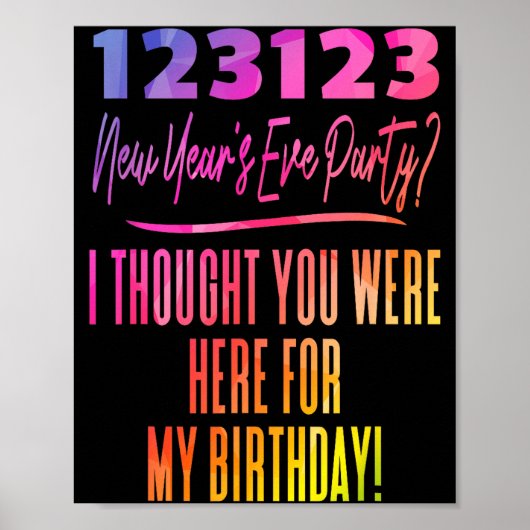 Poster Colorful New Year's Eve Birthday Party 123123 And (Devant)