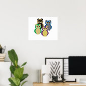 Poster Colorful owls (Bureau à domicile)