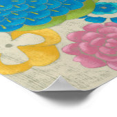 Poster Colorful Peacock et Fleurs (Coin)