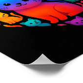 Poster Colorful Rainbow Cats Heart Valentines Day Cat Gra (Coin)