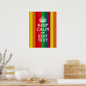 Poster Colorful Rainbow Keep Calm And Your Text Customize (Cuisine)