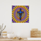 POSTER COLORFUL RETRO CROSS (Cuisine)