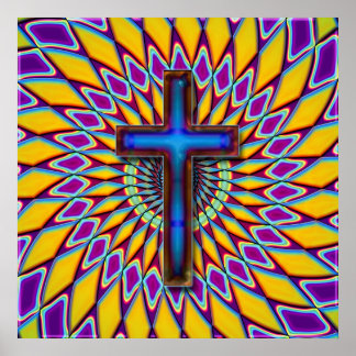 POSTER COLORFUL RETRO CROSS
