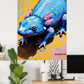 Poster Colorful Salamander Wall Art – Endangered Amphibia (Bureau à domicile)