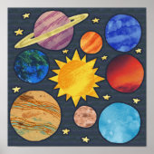 Poster Colorful Solar System (Devant)