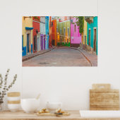 Poster Colorful street scene (Cuisine)