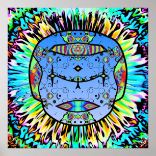 Poster Colorful tattooed skull v0