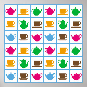 Poster Colorful teapots