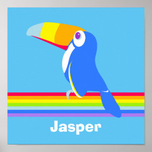 Poster Colorful toucan graphic kids nursery art