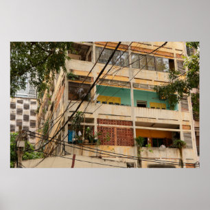 Poster Colorful Vintage Building 