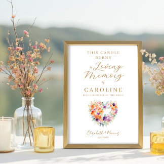 Poster Colorful Wildflowers Wedding Memorial Table