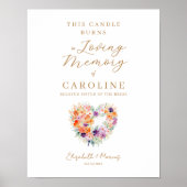 Poster Colorful Wildflowers Wedding Memorial Table (Devant)