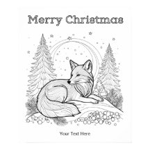 Coloriage de Noël Renard Rouge Faune d'Hiver