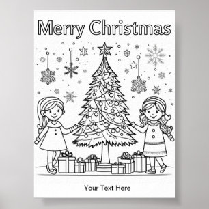 Poster Coloriage pour enfants activité amusante sur l'arb