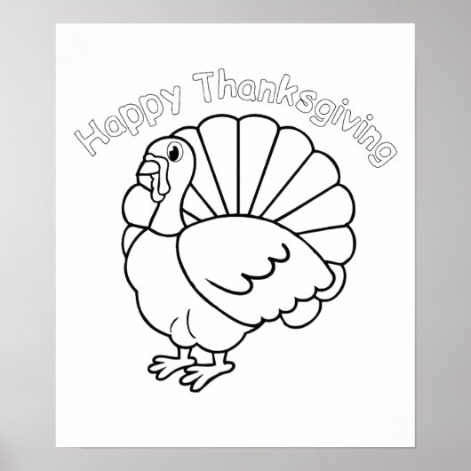 Poster � colorier pour Thanksgiving - (Devant)