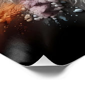Poster Coloris Abstrait Feline Art Long-Haired Chat (Coin)