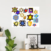 POSTER COLOSSAL - ÉTOILES JUIVES - CHANUKAH (Bureau à domicile)