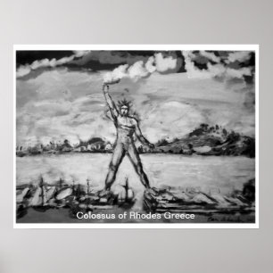 Poster Colosse de Rhodes Grèce par Ben Schneider