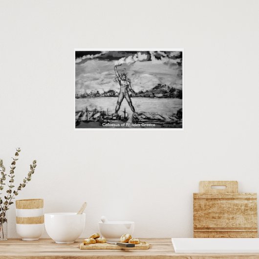 Poster Colosse de Rhodes Grèce par Ben Schneider (Cuisine)
