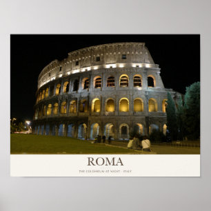 Poster Colossée de Rome illuminé la nuit