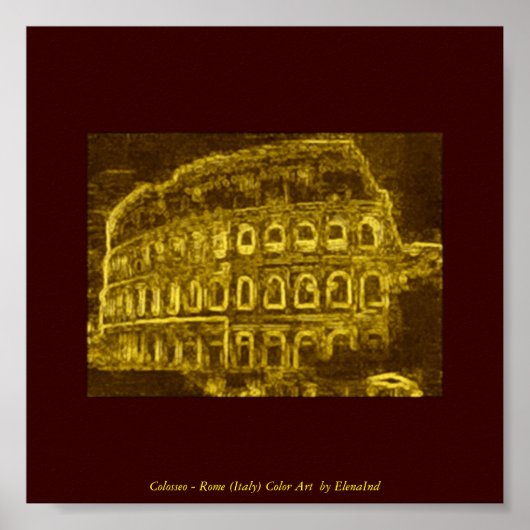 Poster Colosseo Neon Color Art (Devant)