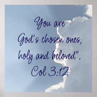 Poster  Colossians 3:12 Inspirational Bible Quote
