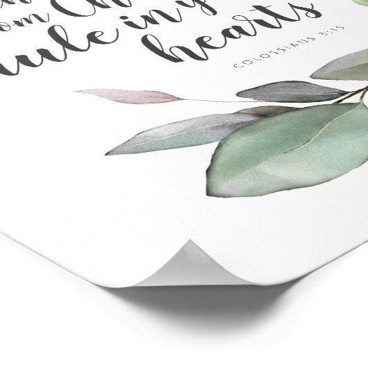 Poster Colossians 3:15 Verse Art with Botanical Wreath (Coin)