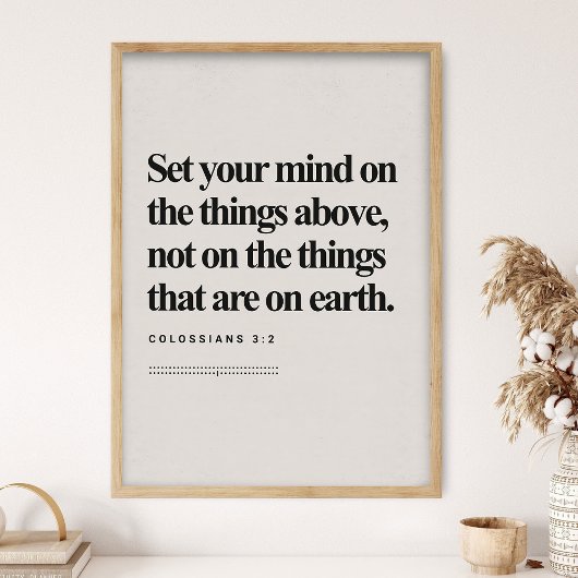 Poster Colossiens 3:2, Verset Biblique, Bible Moderne, Éc