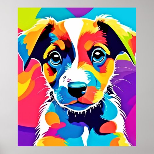 Poster Colour Splash Chien canin Super (Devant)