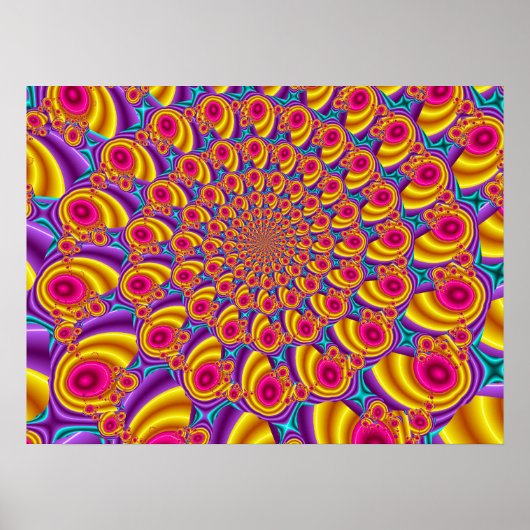 Poster Colourful Fractal Pattern (Devant)