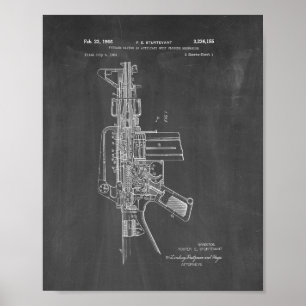 Poster Colt AR-15 Brevet semi-automatique de fusil - Chal