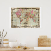 Poster Colton's Illustrated, embelli Map of the World (Cuisine)