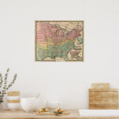 Poster Colton's Railroad and County Map, États-Unis (Cuisine)