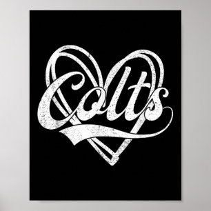 Poster Colts Nom du coeur Vintage Rétro Hommes Femmes Enf