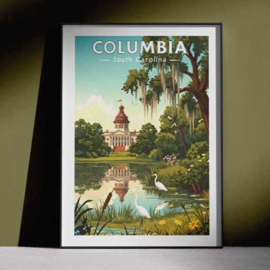 Poster Columbia Caroline du Sud vintage